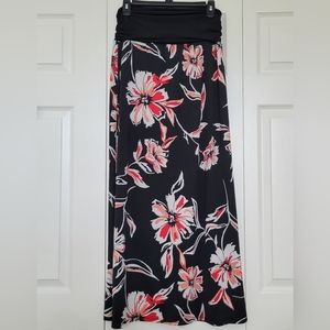 Apt. 9 Black Floral Maxi Skirt, Size Medium
